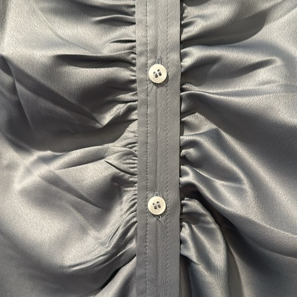 GAP NWT Satin Ruched Mini Shirt Dress - Picture 4 of 5